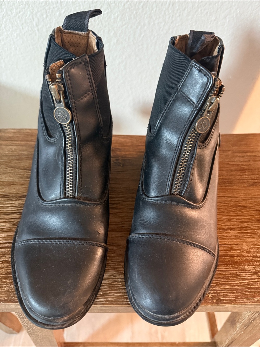 Ovation Riding Black Front-Zip Ankle Boots